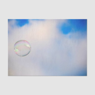 Papel De Seda Nubes Burbuja Hermoso Cielo Blanco Azul