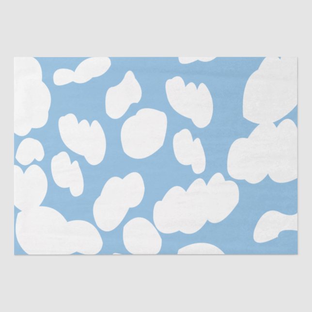 Papel De Seda Nubes Cielo Azul Nubes (Anverso)