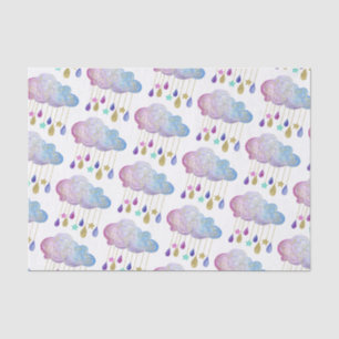 Papel De Seda Nubes de arcoíris adorables y ducha de bebé niña e