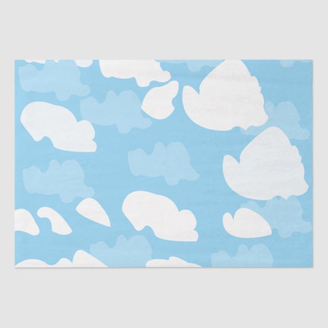 Papel De Seda Nubes de cielo azul (Anverso)