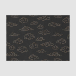 Papel De Seda Nubes de oro retro vintage estilizadas sobre negro