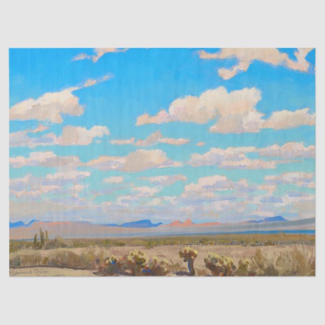 Papel De Seda Nubes de una tarde de verano de Maynard Dixon (Anverso)