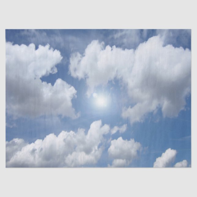 Papel De Seda Nubes del cielo azul + tus ideas (Anverso)