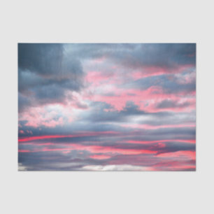 Papel De Seda Nubes Hermoso Rosa Blanco Azul Cielo
