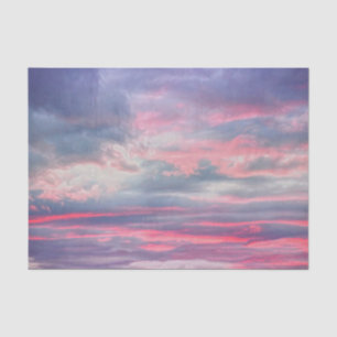 Papel De Seda Nubes Hermoso Rosa Blanco Azul Pintado Cielo