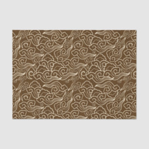 Papel De Seda Nubes japonesas del vintage, marrones