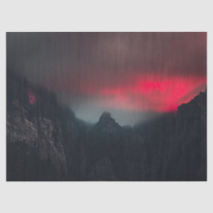 Papel De Seda Nubes, niebla y montañas ardiendo