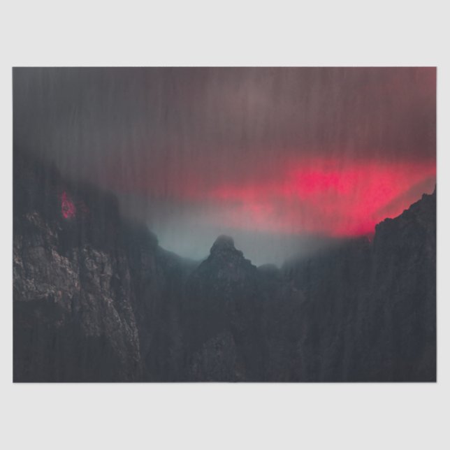 Papel De Seda Nubes, niebla y montañas ardiendo (Anverso)