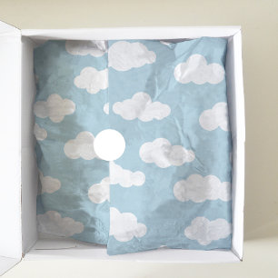 Papel De Seda Nubes Pastel Bebé Asético Azul Y Blanco
