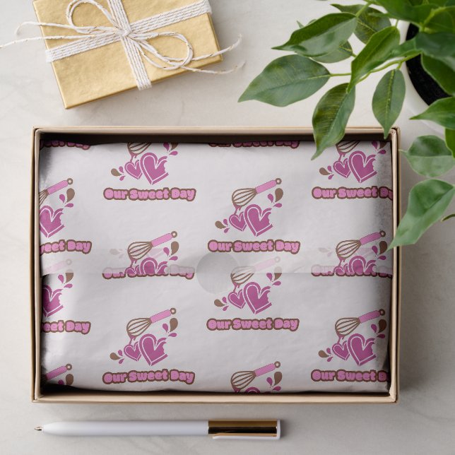 Papel De Seda Nuestro Día Dulce | Sellos de Bolsa de Boda Marrón (Regalo )