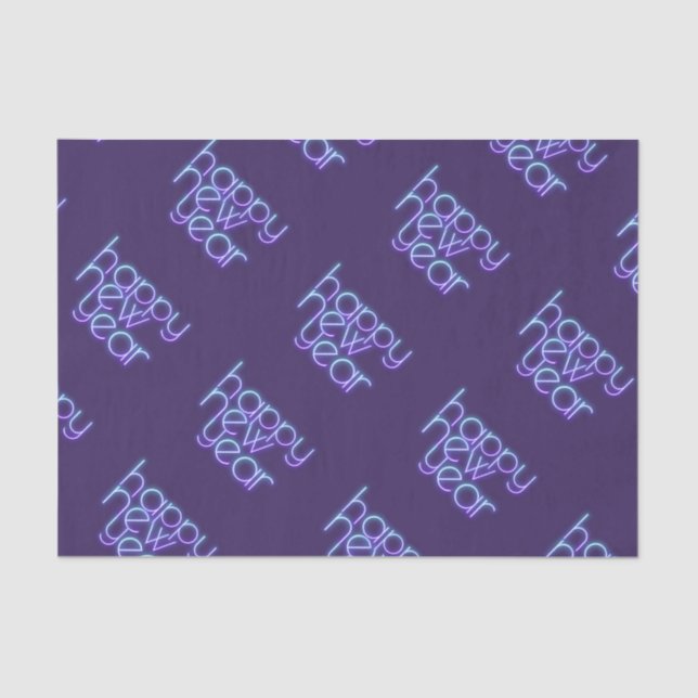 Papel De Seda Nuevo Año Feliz para el Neón (Anverso)