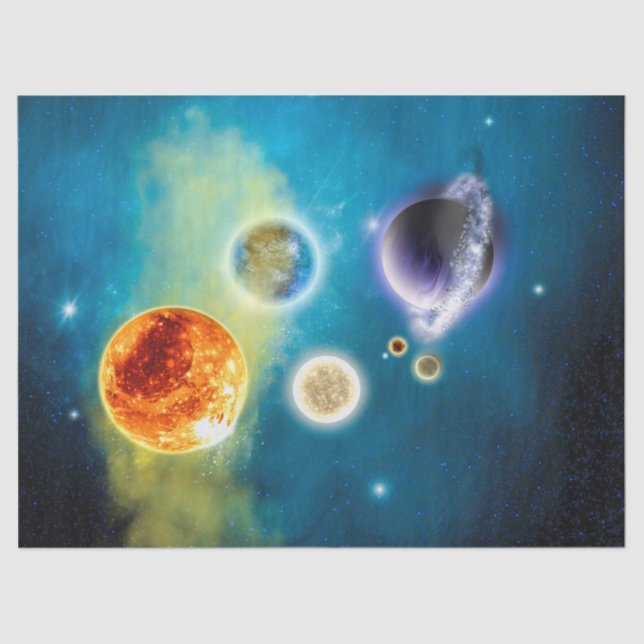 Papel De Seda Nuevo sistema solar (Anverso)