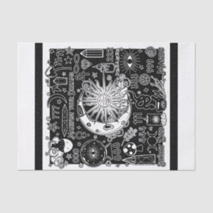 Papel De Seda Numerología Afortunada Manifestando Magia Blanco y