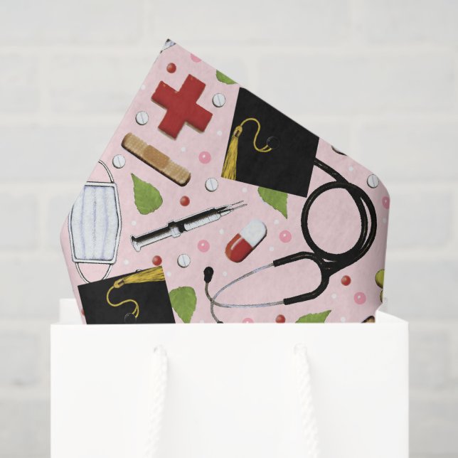 Papel De Seda Nurse Graduation Gift Tissue Paper (Bolsa de regalo)