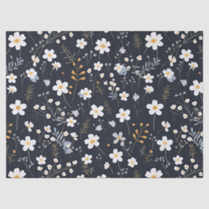 Papel De Seda Nursera de flores silvestres Minimalistas negras