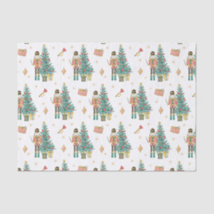 Papel De Seda Nutcracker acuarela y árbol de Navidad