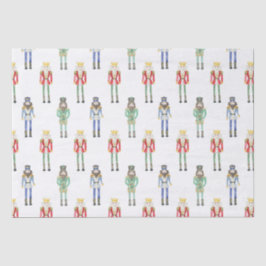 Papel De Seda Nutcrackers de Navidades de acuarela