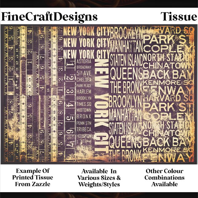 Papel De Seda NYC Urban Typography Collage Panel FB3 Decoupage (Subido por el creador)