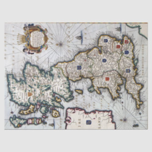 Papel de seda o decoupage - Mapa antiguo de Inglat