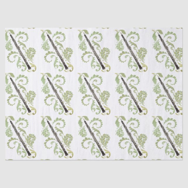 Papel De Seda Oboe y follaje (Anverso)