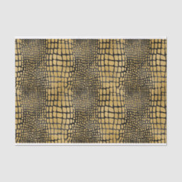 PAPEL DE SEDA OBSERVACIÓN DE LA PIEL DEL ALIGADOR NEGRO Y ORO