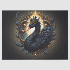 Papel De Seda Obsidian Swan of Silent Grace – Dark Fantasy 