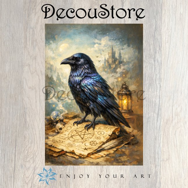 Papel De Seda Occult Raven Decoupage (Subido por el creador)