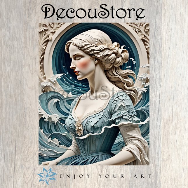 Papel De Seda Ocean Muse – Liberty Style Sea Portrait Decoupage (Subido por el creador)