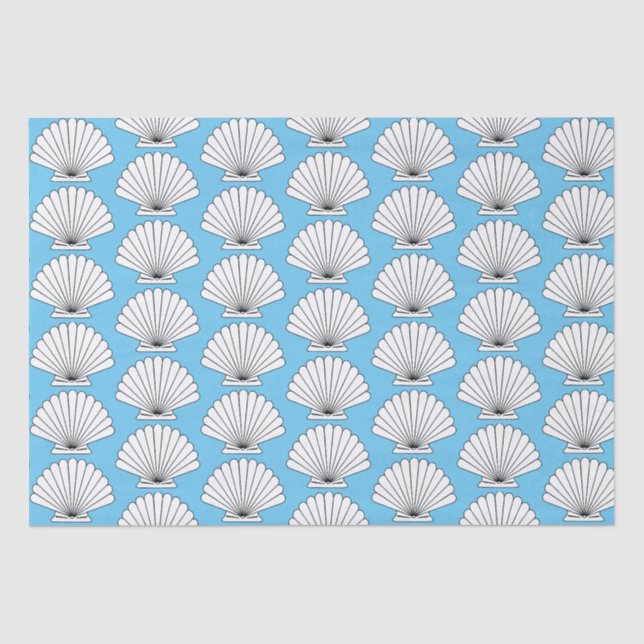 Papel De Seda Ocean Seashell Beach Aqua (Anverso)