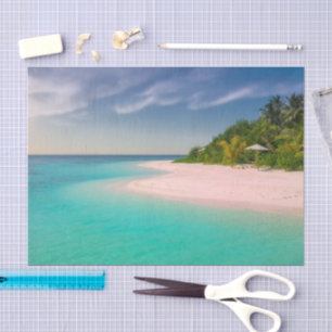 Papel De Seda Océano Acuamarina Playa Tropical Escénica