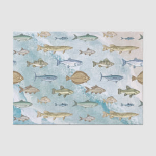 Papel De Seda Océano azul Marítimo Náutico