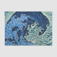 Océano vintage de ola femenina de Hokusai