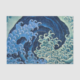 Papel De Seda Océano vintage de ola femenina de Hokusai