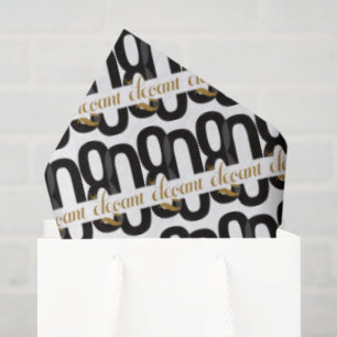 Papel De Seda Ochenta y Elegante Oro Negro Oro de Cumpleaños 80