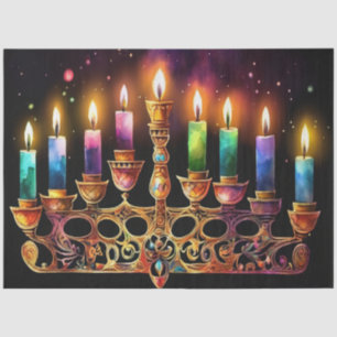 Papel De Seda ¡Ocho noches de luz! Acuarela Menorah