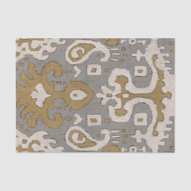 Papel De Seda Ochre Ikat I (Anverso)