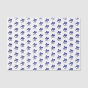 Papel De Seda Octopus azul y blanco