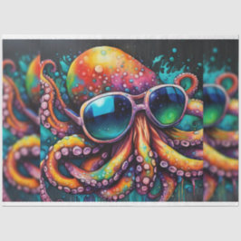 Papel De Seda Octopus color arcoiris con descomposición de gafas