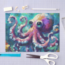 Papel De Seda Octopus Nautical Beach Coastoupage