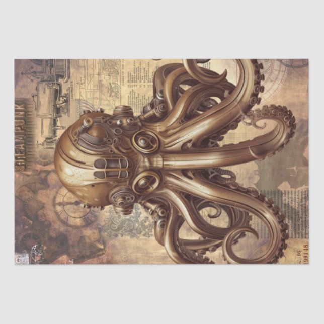 Papel De Seda Octopus steampunk (Anverso)
