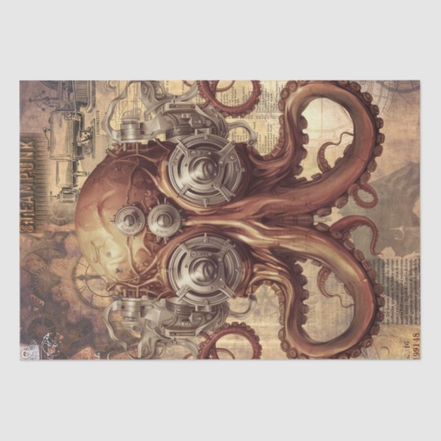 Papel De Seda Octopus steampunk (Anverso)