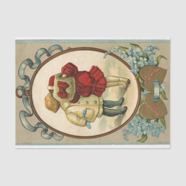 Papel De Seda Ocultando dulces besos de San Valentín (Anverso)