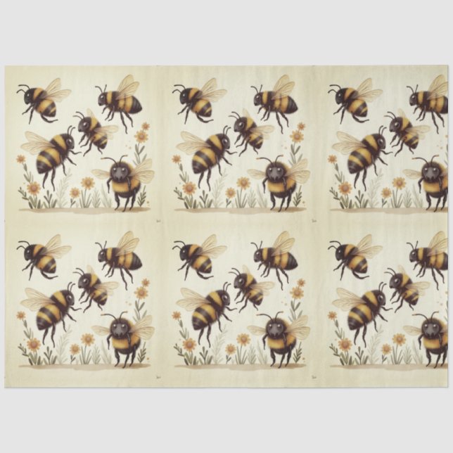 Papel De Seda Ocupado como una abeja (Anverso)