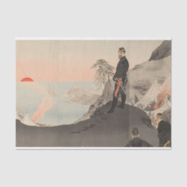 Papel De Seda Oficiales y hombres alaban el sol naciente