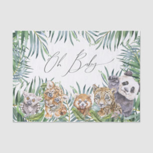 Papel De Seda Oh Baby Shower Animales Tropicales de la Jungla