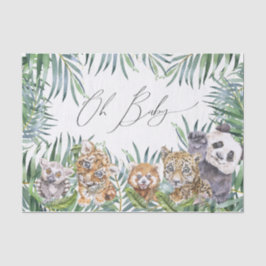 Papel De Seda Oh Baby Shower Tropical Jungle Animales