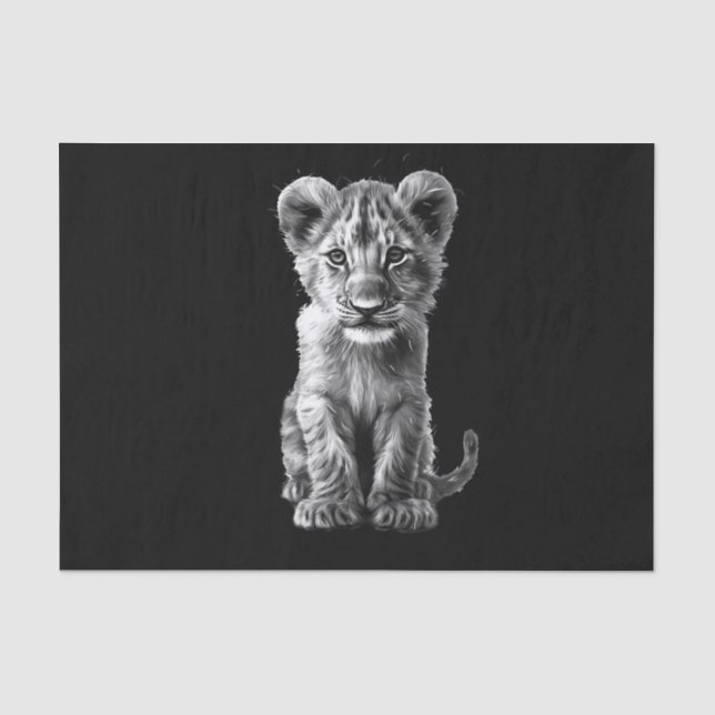 Papel De Seda Oh Bebé Gran Gato Gris (Anverso)
