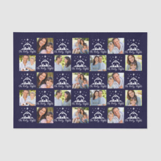 Papel De Seda Oh Holy Night Nativiy la foto de la familia azul d