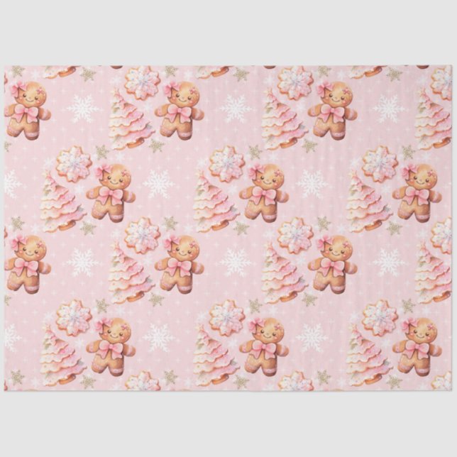 Papel De Seda Oh, qué Navidades rosados tan divertidos (Anverso)