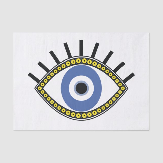Papel De Seda Ojo azul buena suerte protección contra el mal ojo (Anverso)